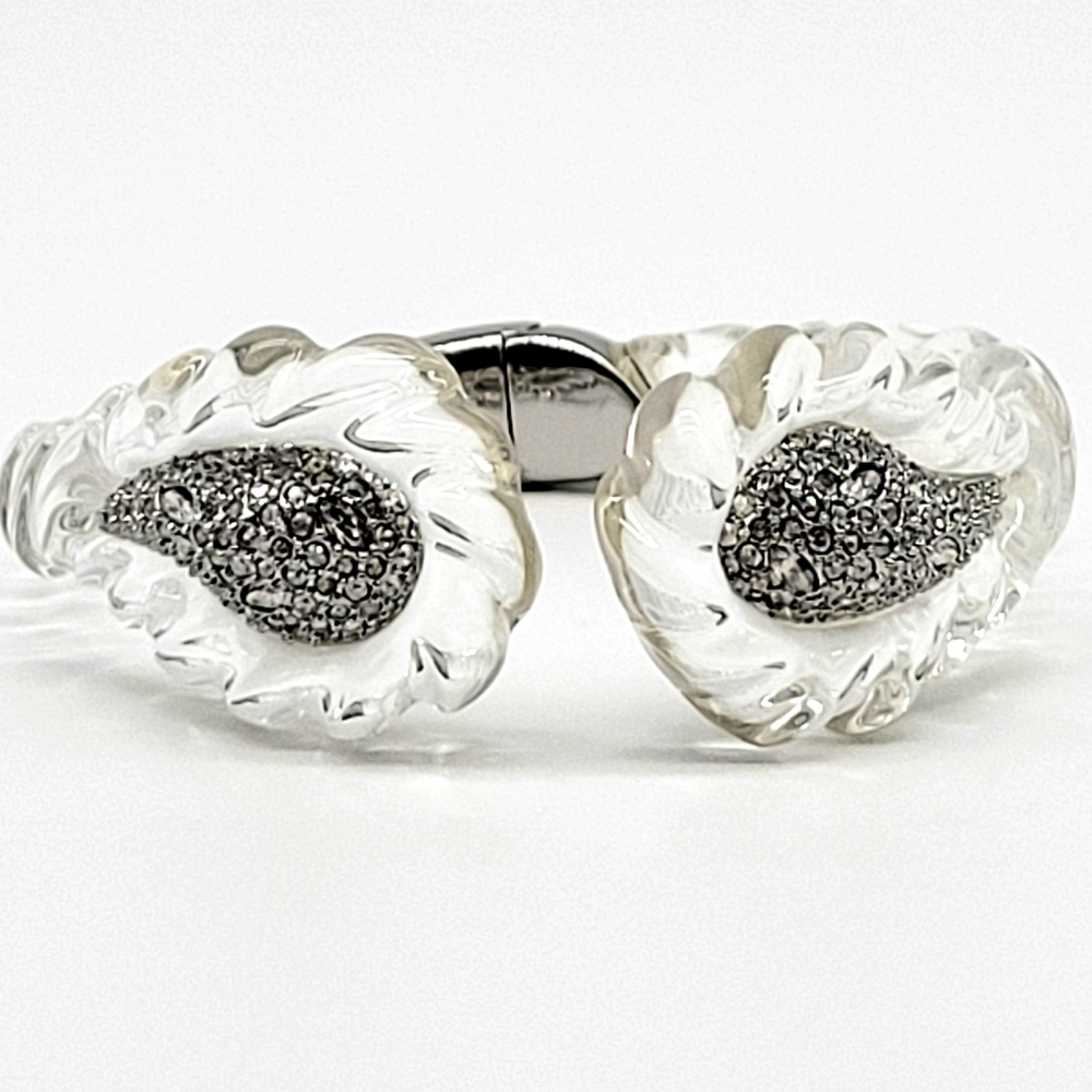 Alexis Bittar Diamond Swarovski Crystal Winter Paisley Lucite Rope Bracelet